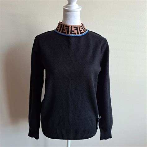 black fendi roma sweater|Fendi turtleneck sweater women's.